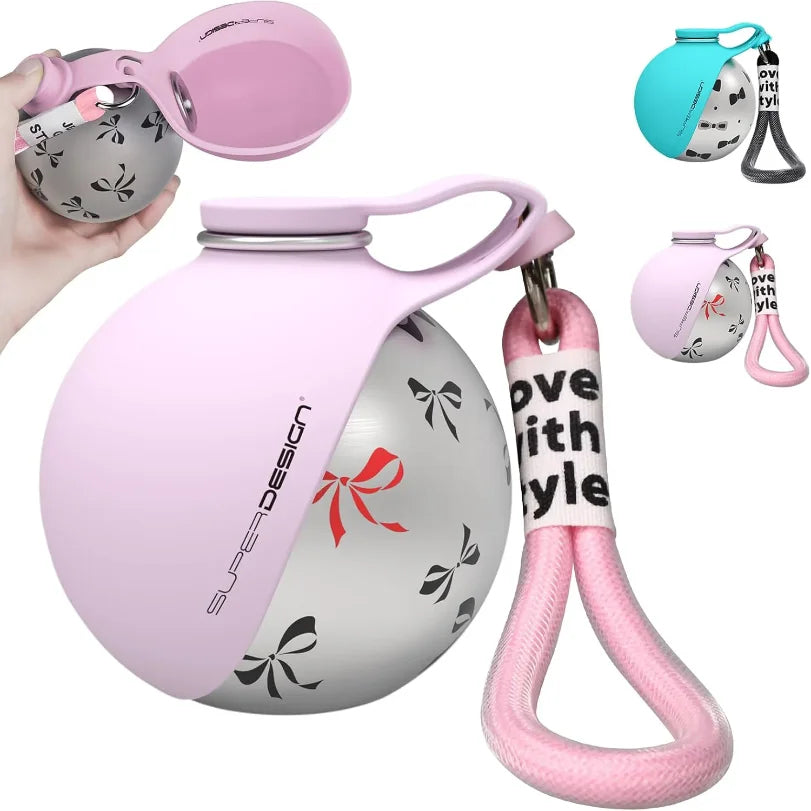 Portable Dog Water Bottle – Leakproof Travel Bottle with Foldable Bowl